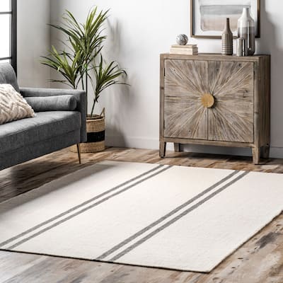 Lauren Liess x Rugs USA Elowen Double Striped Wool Area Rug