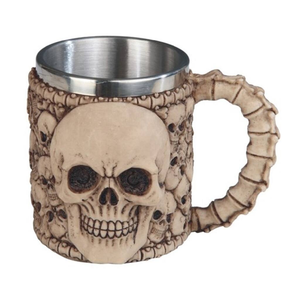 Q-Max 4.5"H Medieval Skull Head Mug Skeleton Stainless Mug