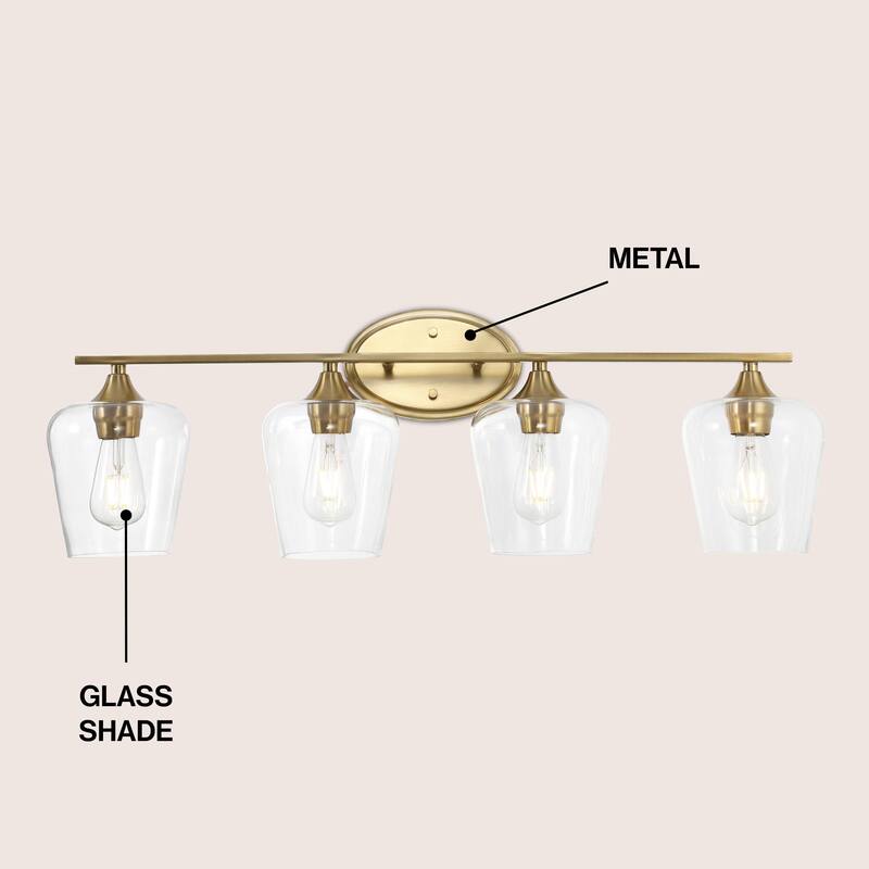 Iron/Seeded Glass LED Vanity Light, by JONATHAN Y