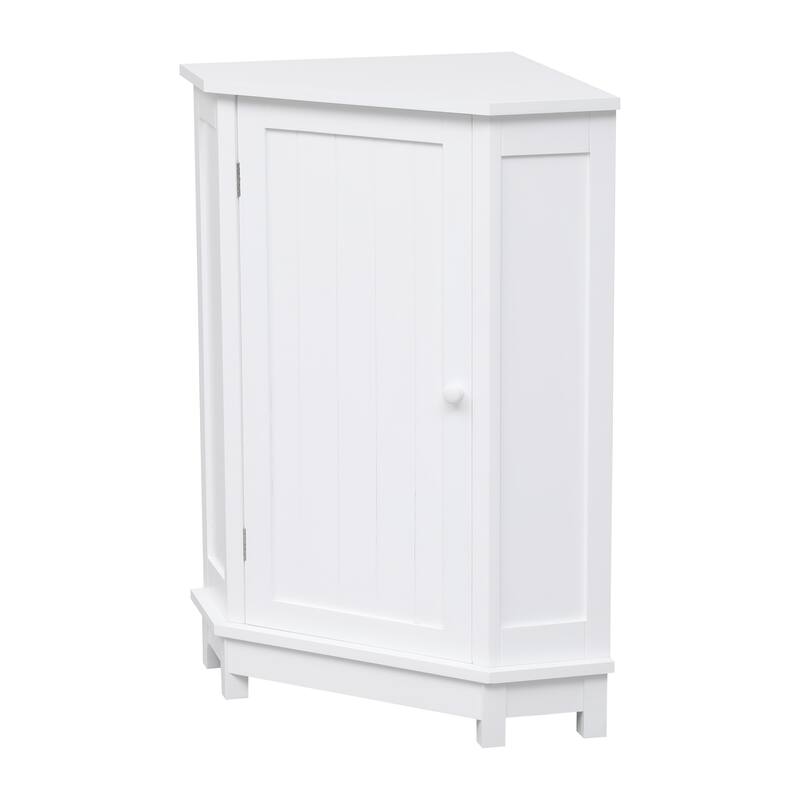 Roomfitters Triangle Bathroom Corner Cabinet with Adjustable Shelf, Space-Saving Storage Unit