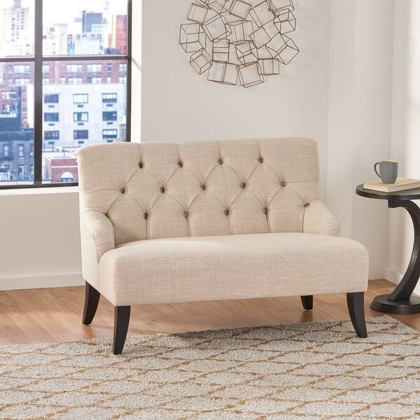 slide 1 of 54, Nicole Polyester Blend Fabric Settee by Christopher Knight Home - 29.25"L x 43.75"W x 30.50"H
