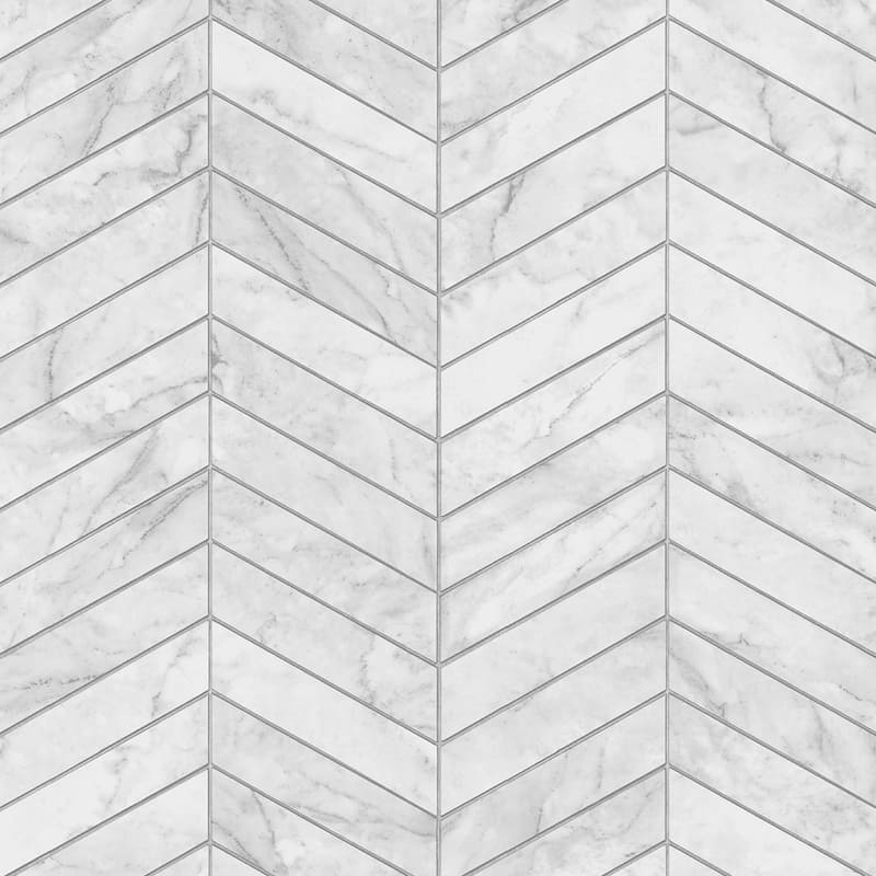 Luxe Haven Marbled Chevron Peel and Stick Wallpaper - 20.5 in. W x 18 ft. L - Calcutta & Argos Grey