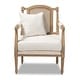preview thumbnail 3 of 17, Clemence French Provincial Fabric Upholstered Wood Armchair