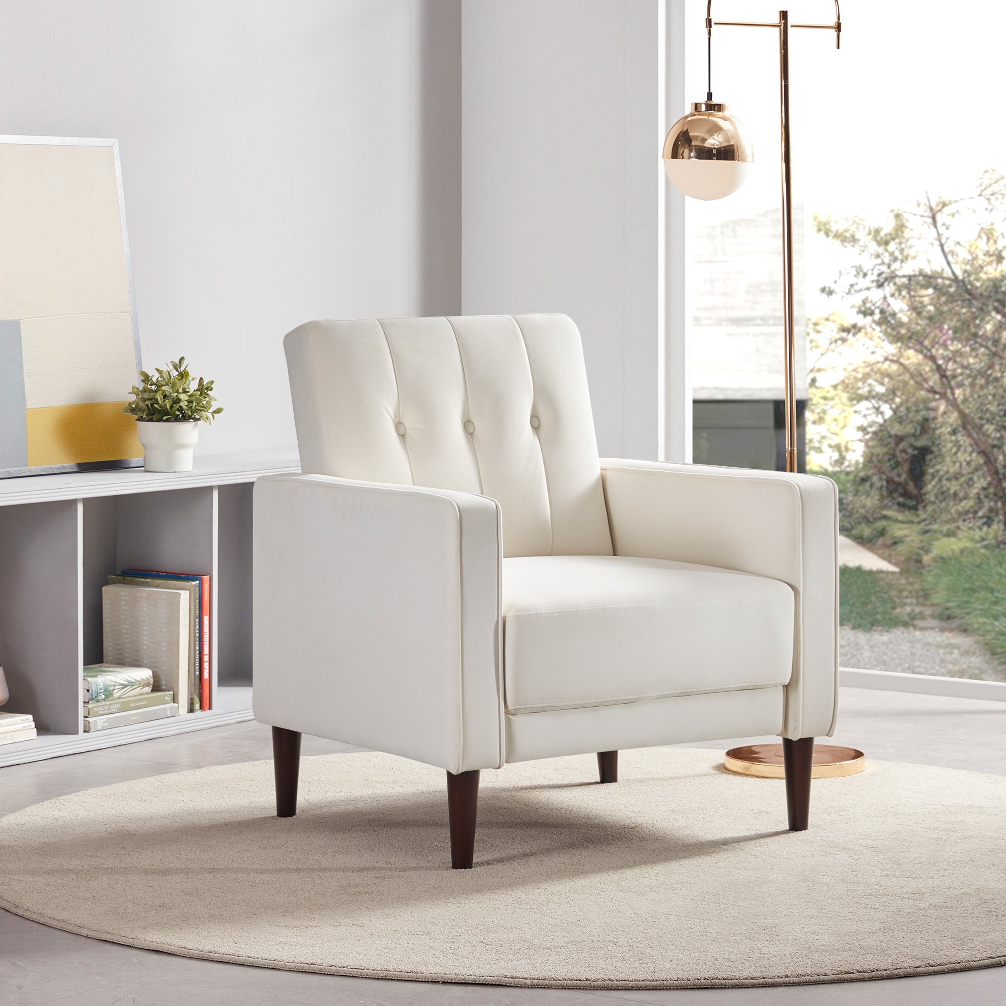 Belleze indoor furniture chaise lounge living room chair contemporary design with outlet hardwood