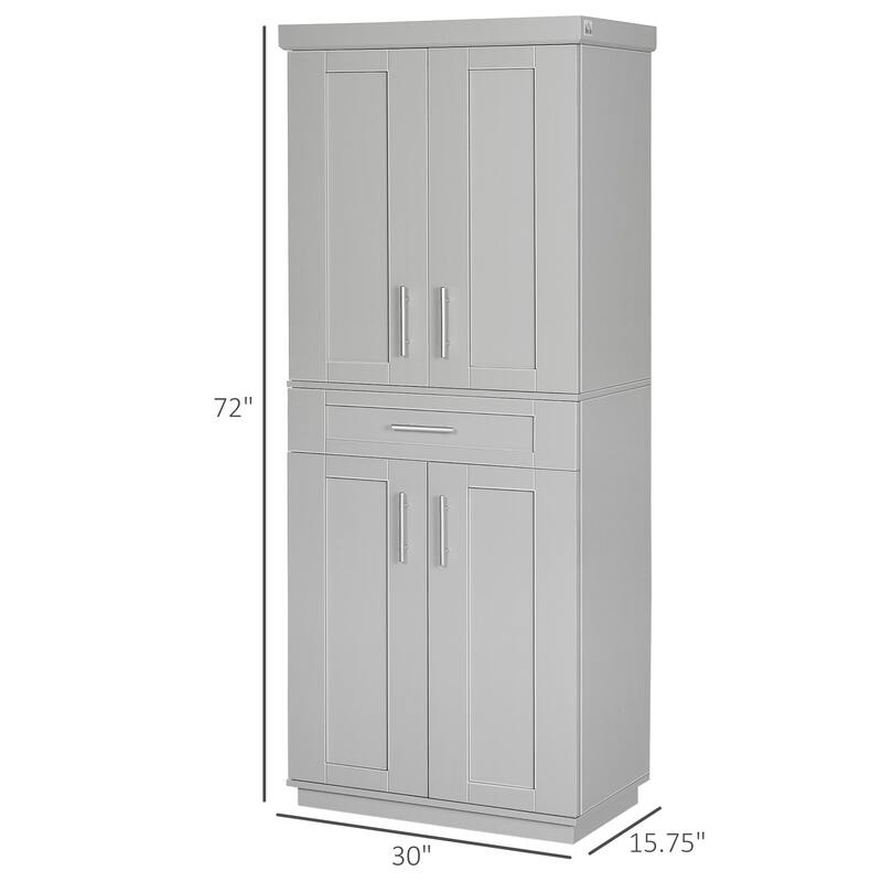 Modern Kitchen Pantry Freestanding Cabinet Cupboard with Doors and Drawer
