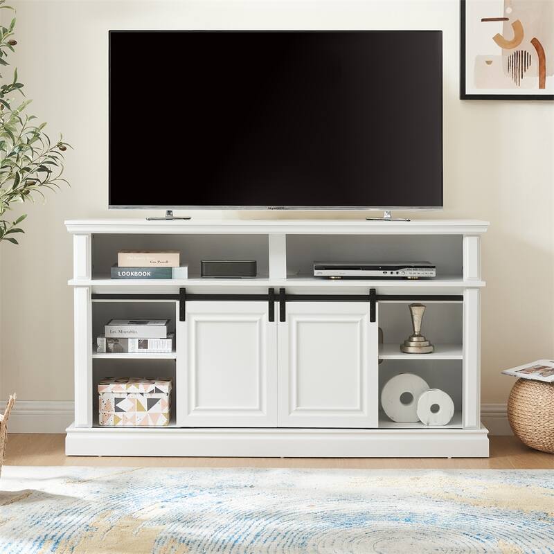 Media Console Table with Storage Cabinet, Multipurpose Cabinet