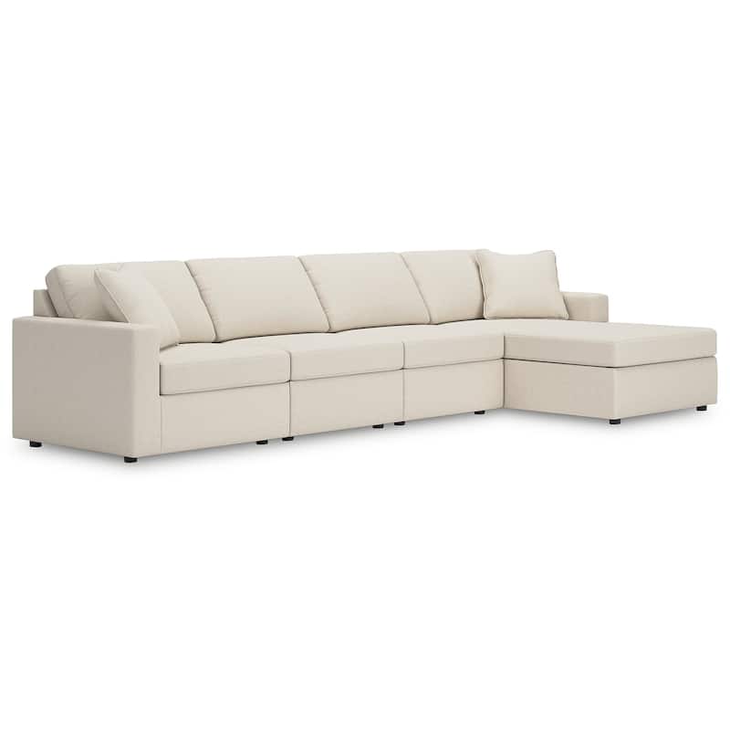 Signature Design by Ashley Modmax 4-Piece Sectional with Chaise - 140"W x 68"D x 36"H - White - Right Facing