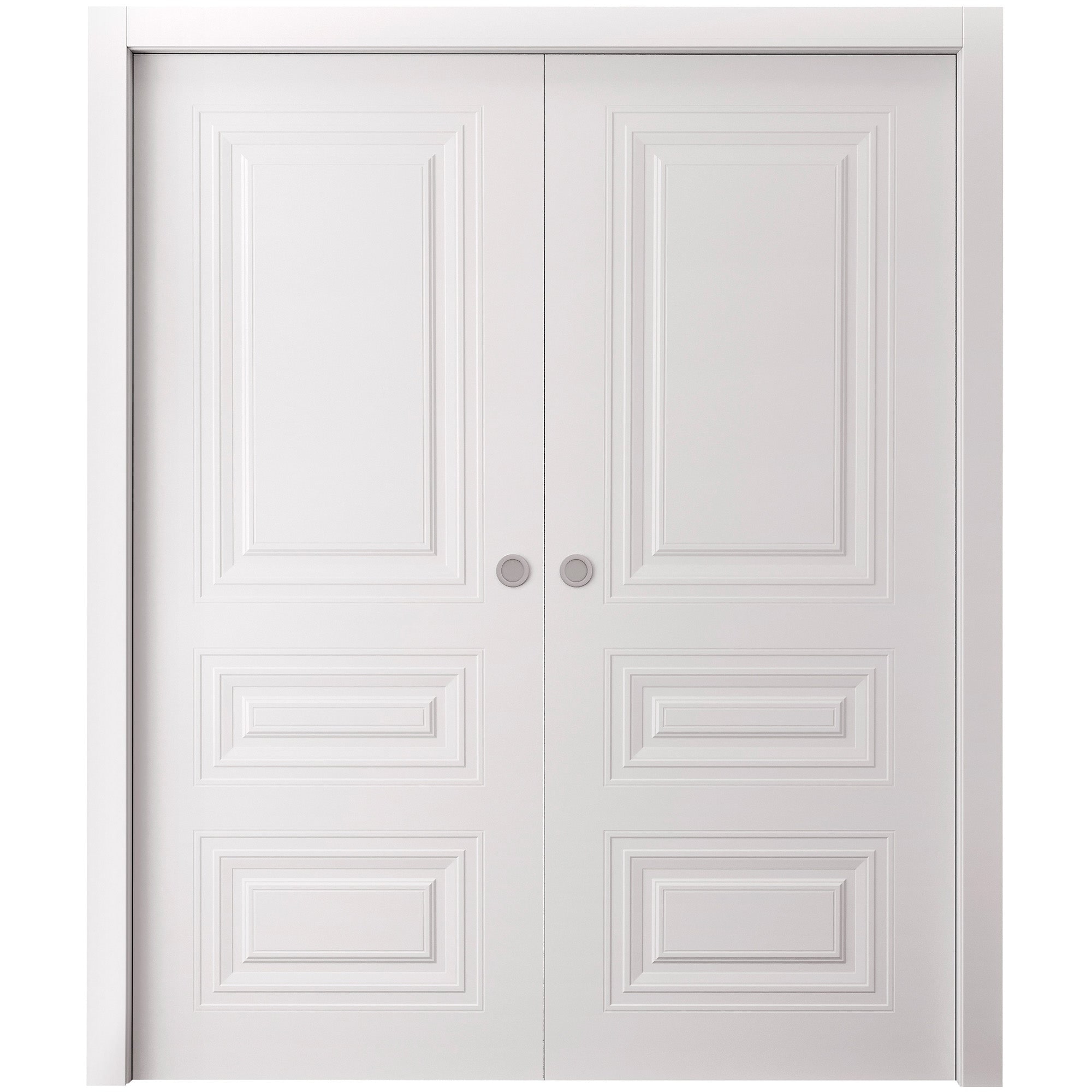 SartoDoors Basic 9233 | Bathroom Door Pocket Door | Solid Wood | Hardware Set | 36x80, White Bedroom Door Pantry Door
