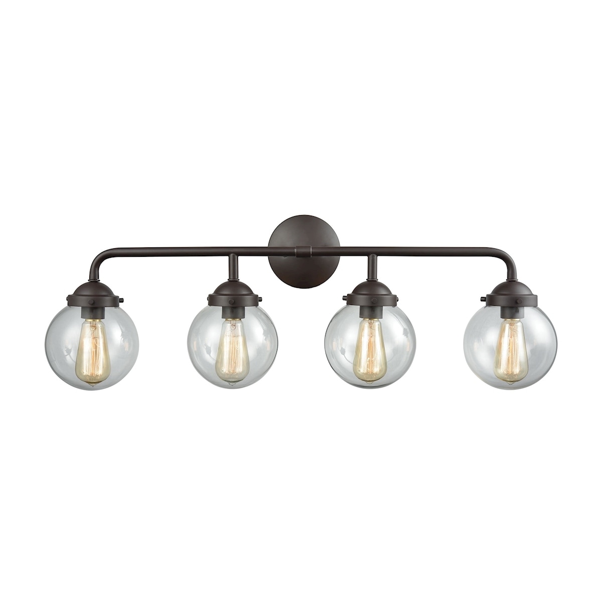 Elk Home Beckett Oiled Bronze With Clear Glass 4 Light Vanity Light