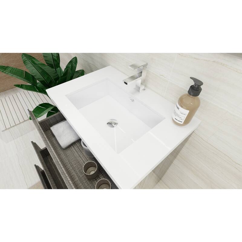 Aron 30'' Freestanding Vanity with Reinforced Acrylic Sink