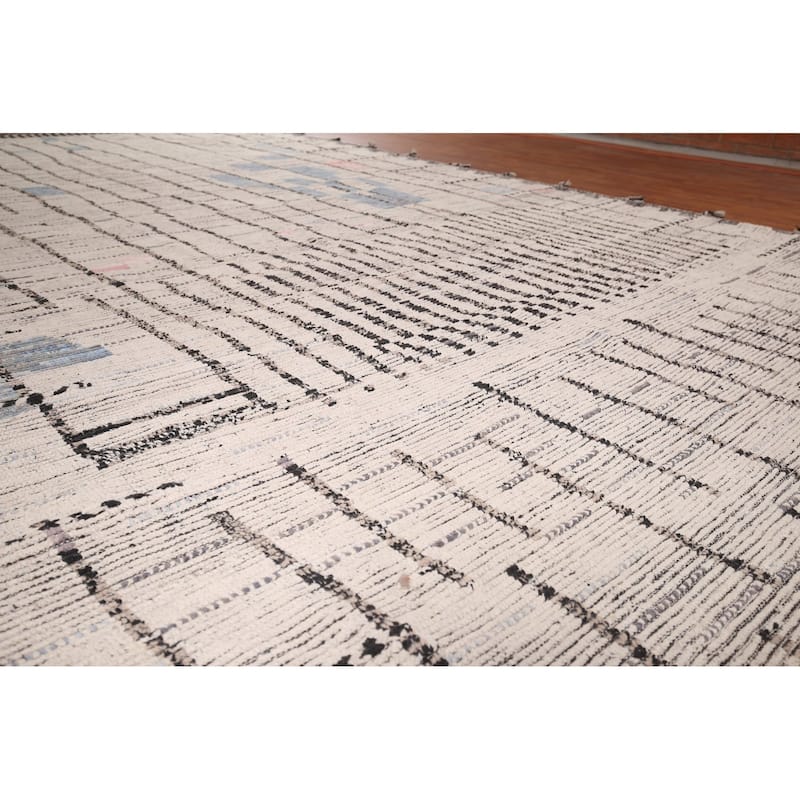 Earth Tone Moroccan Large Area Rug Handmade Oriental Wool Carpet - 9'9" x 15'2"