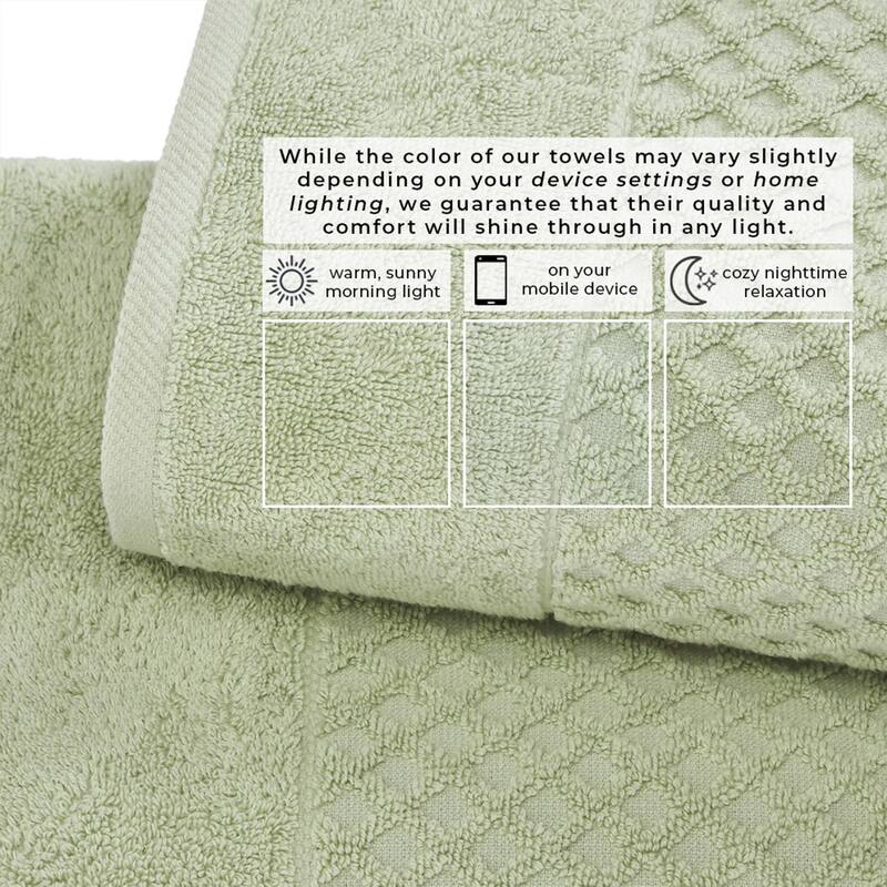 Linery & Co. Cotton Diamond Waffle Texture Bath Towels
