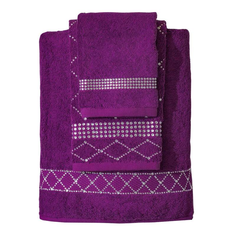 Sparkles Home Atlas 3-Piece Rhinestone Towel Set
