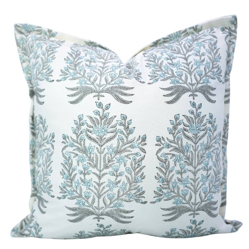 Fabdivine Handmade Block Print Cushion Cover Throw Home Décor Double Oxford Edges Pillow Case