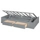 preview thumbnail 25 of 28, Twin Over Twin L-Shaped Bunk Bed with Wardrobe and Bottom Lift Up Hydraulic Bed, Kids Bunk Bedframe w/ Storage Drawers & Shelves