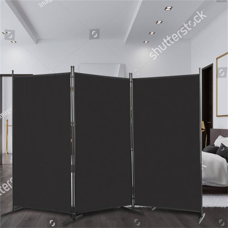 Black 6FT Foldable Screen Polyester Fabric Screen