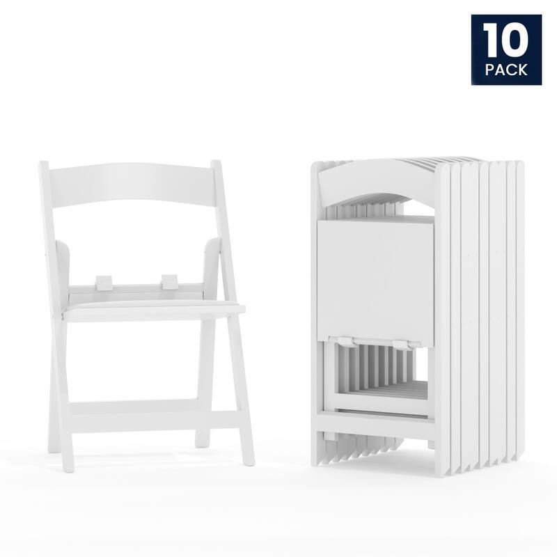 10Pk Kids Resin Folding Chair with Vinyl Padded Seat - 12.25"D x 13.25"W x 21"H