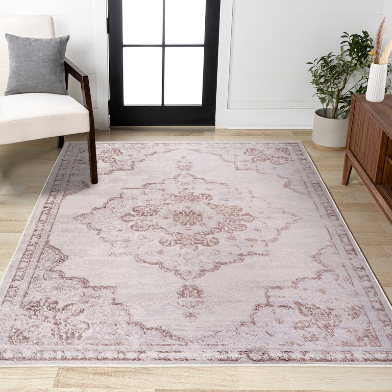 JONATHAN Y Rosalia Ornate Medallion Modern Area Rug - 8 X 10 - Cream/Red