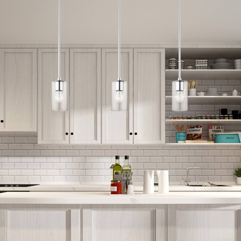 Livex Lighting 1 Light Mini Pendant, 45477-05 - 5" Dia x 16.25" - 46.25" Adj. H
