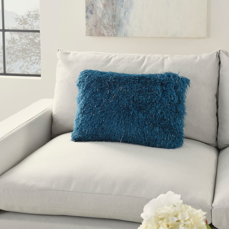 Mina Victory Shag Solid Glam Throw Pillow