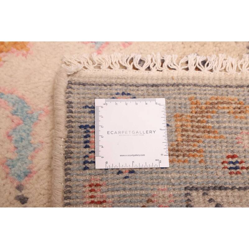ECARPETGALLERY Hand-knotted Modern Oushak Cream Wool Rug - 2'6 x 11'7