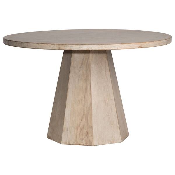 slide 2 of 6, Xavier 48-inch Round Reclaimed Pine Light Wash Pedestal Dining Table