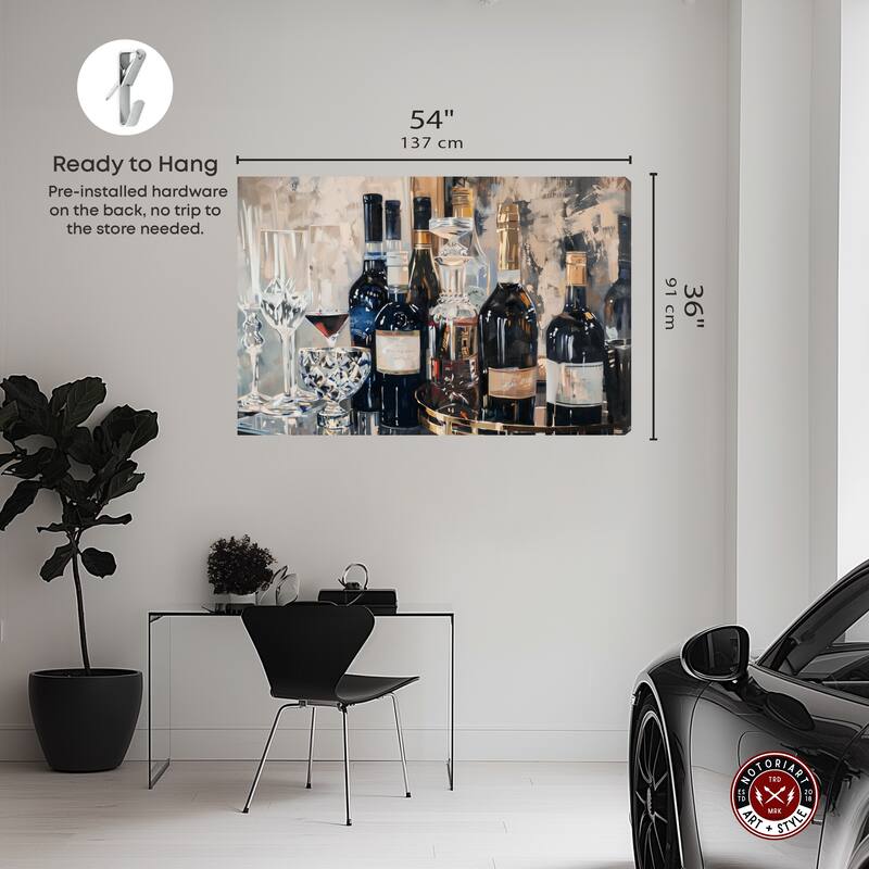 Notoriart Bar Table Classics Gallery Wrapped Bar Cart Art For Men