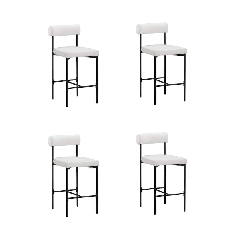 Nathan James Dahlia Counter Height Barstool or Dining Chair with Back and Upholstered Cushion