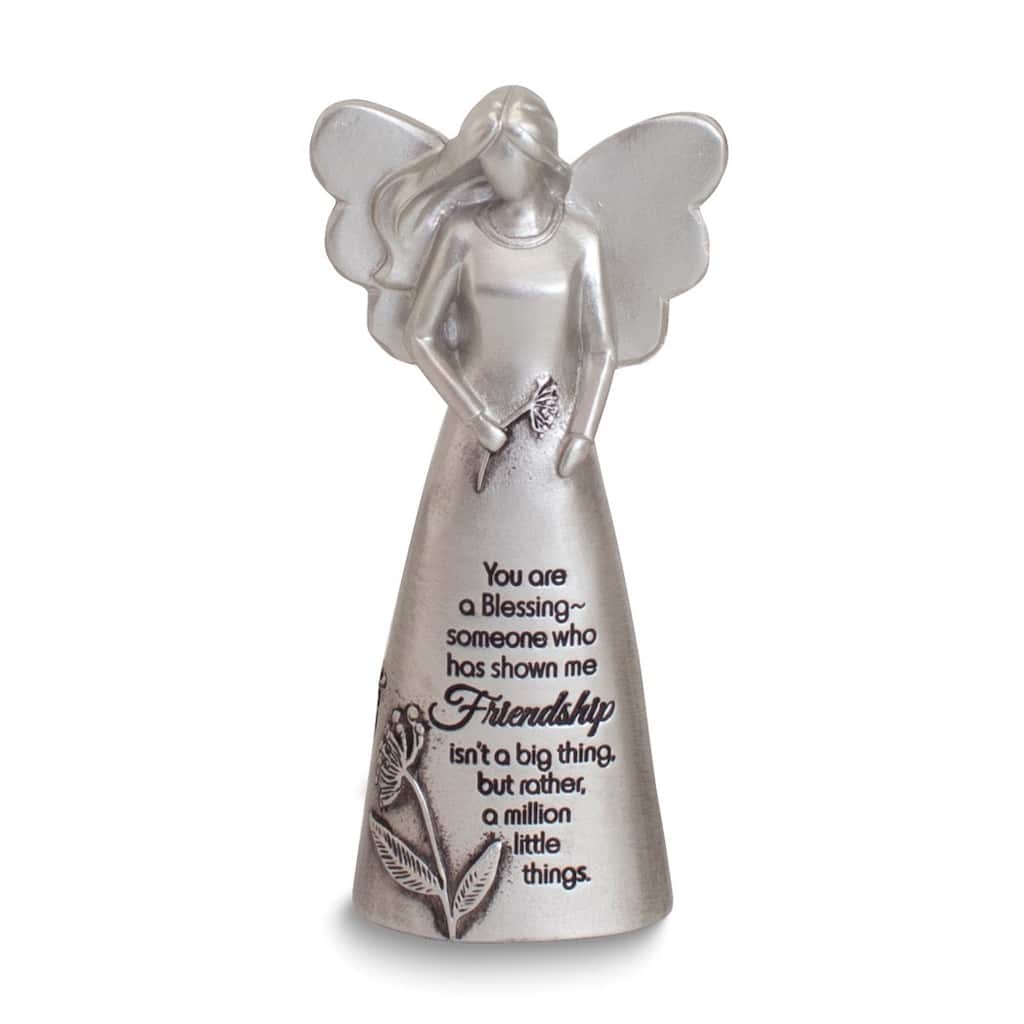 Curata Silver-Tone Enamel Friendship Sentiment Angel Figurine Boxed