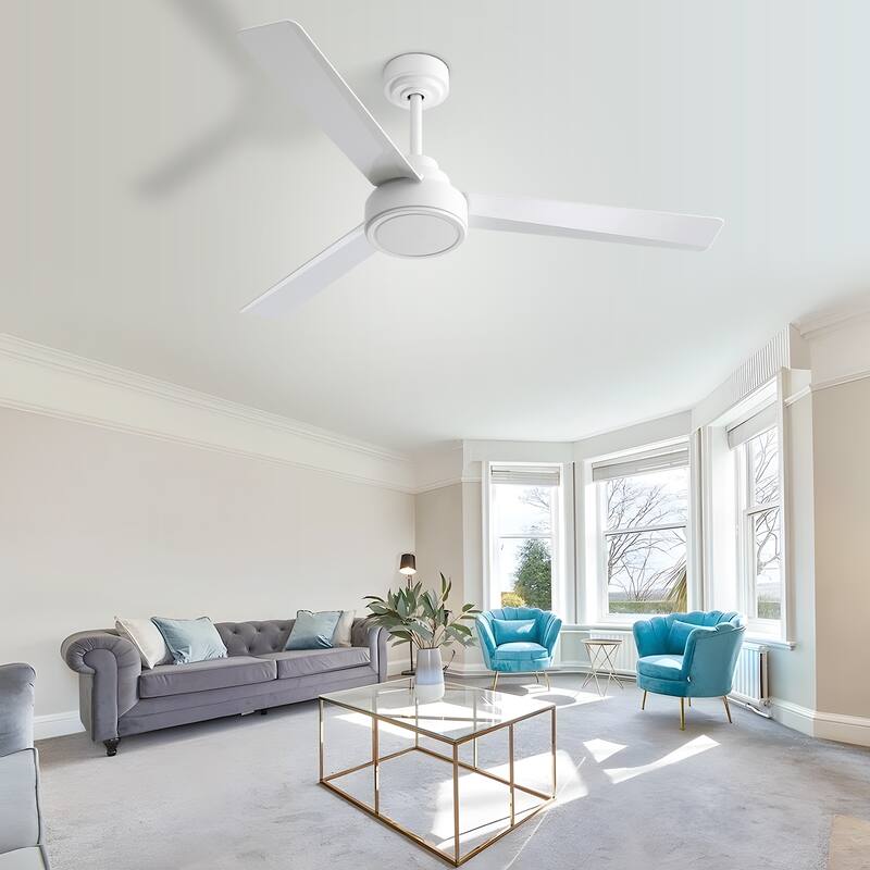 52 inch Modern Ceiling Fan With Remote Control(No Light),6 WInd Speed,Reversible Airflow
