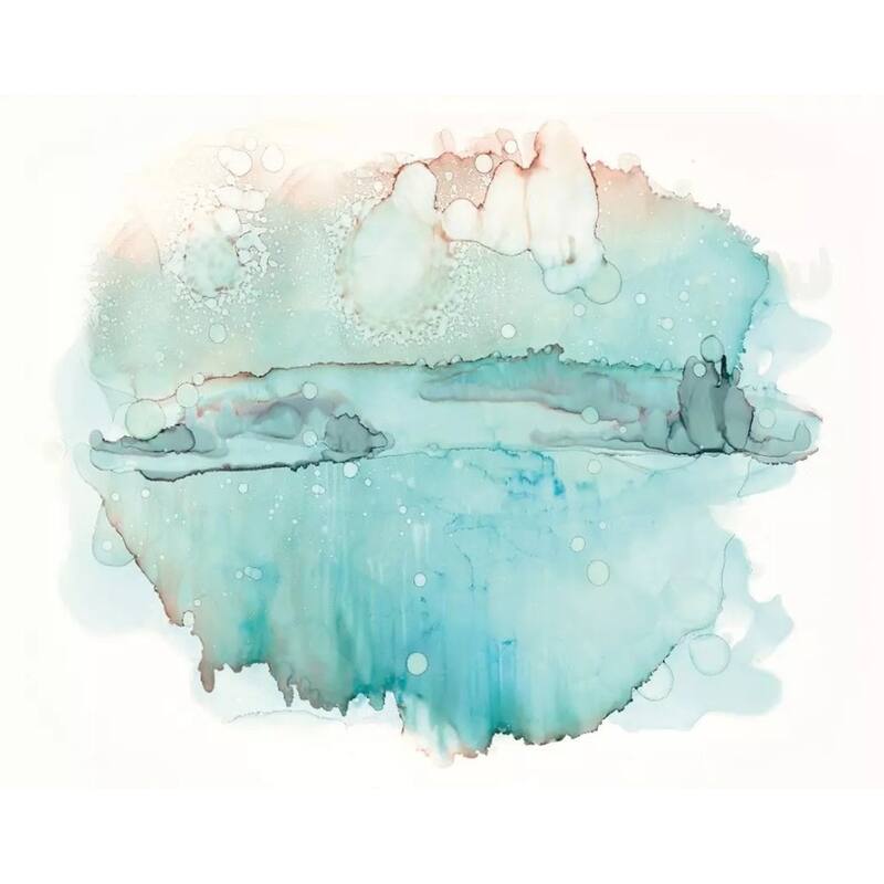 GK Wall Design Brush Soft Blue Splash Abstract Modern Removable Wallpaper