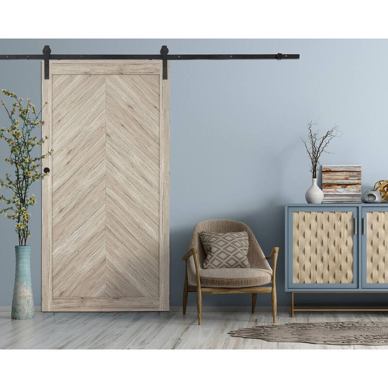Millbrooke 36x84 Chevron Driftwood PVC Barn door kit