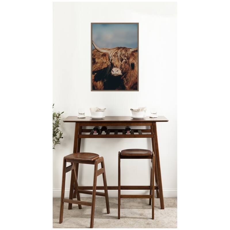 Kate and Laurel Highland Cow X by Laura Evans Framed Canvas Wall Art Print