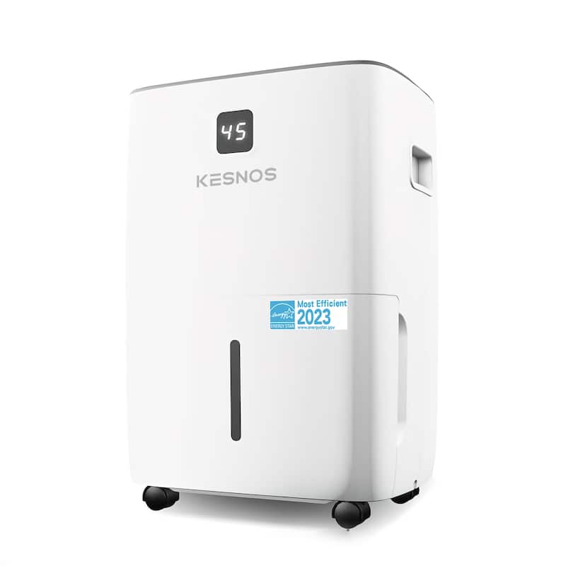 80 Pint Energy Star Dehumidifier for 5,000 Sq. Ft. Home & Basement – Auto Defrost, 40dB Quiet, Drain Hose, Water Tank