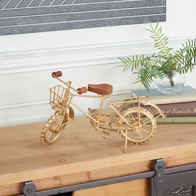 Gold Metal Bike Decorative Sculpture