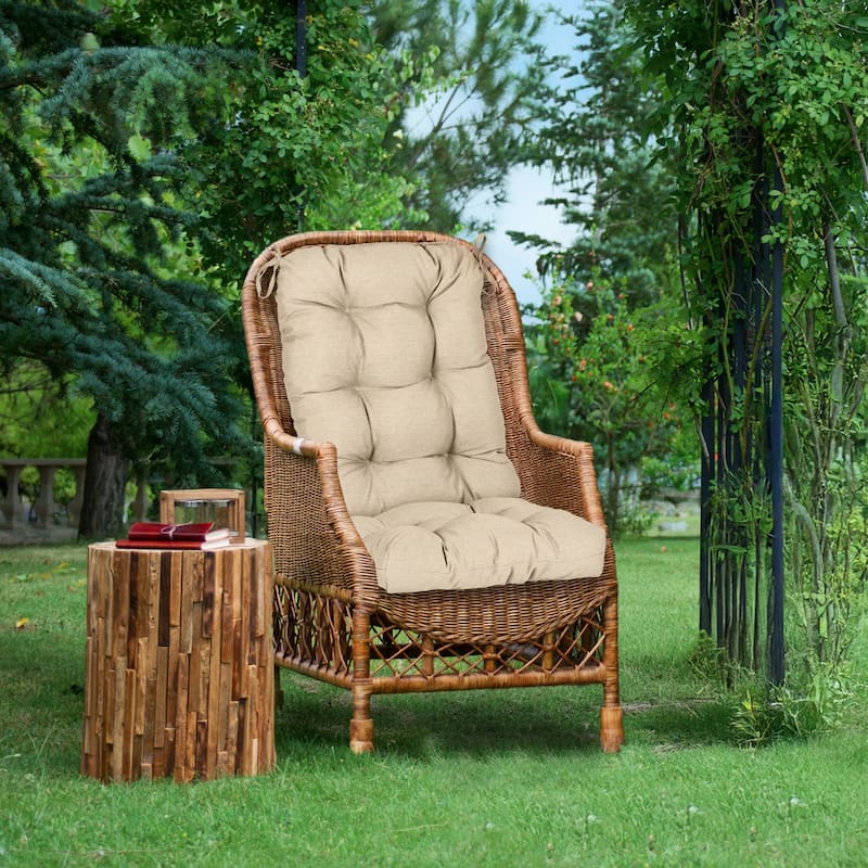 Aoodor Outdoor 42"x 20" x5" Tufted Back Cushions Patio Replacement Chair Cushion, Set of 2