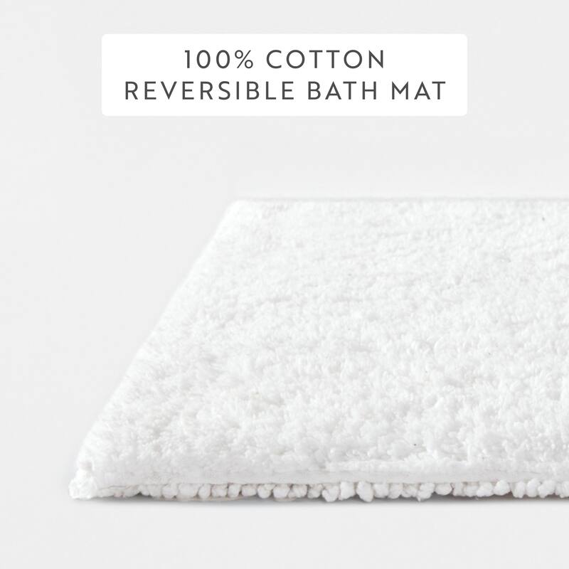 Becky Cameron 100% Cotton Reversible Solid Bath Mat