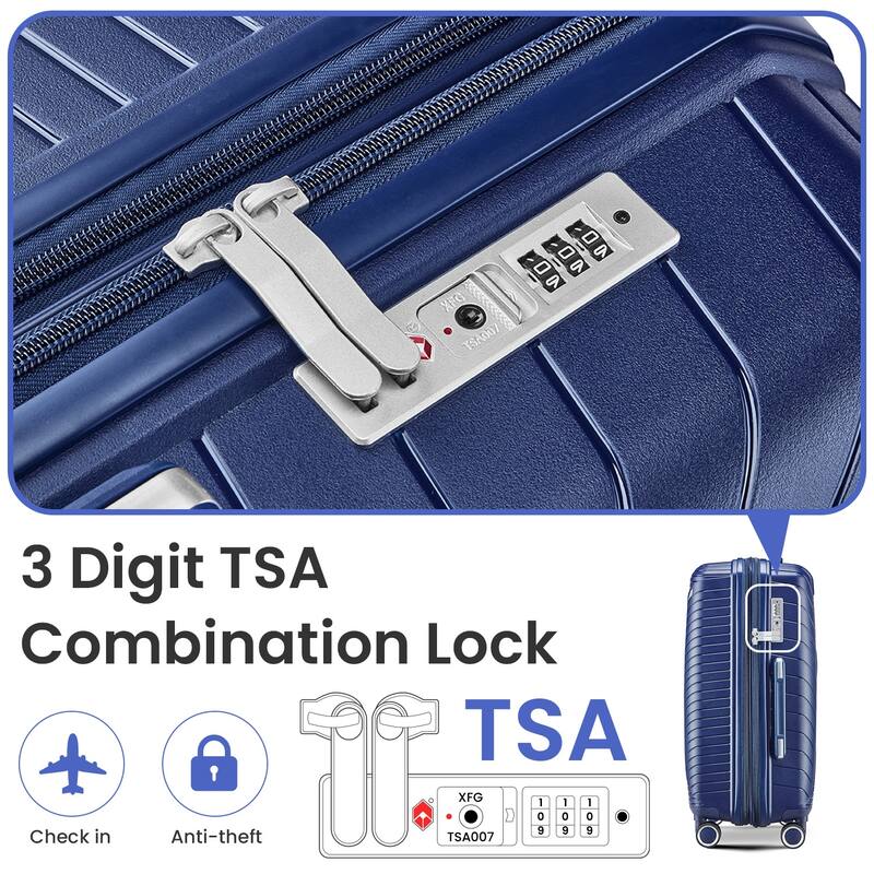 Luggage Sets 4 Piece(14/20/24/28), Expandable Lightweight Suitcase with 4 Double 360 Degrees Mute Spinner Wheels PP Materials