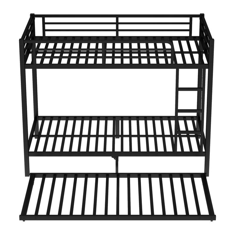 Twin XL over Twin XL Metal Bunk Bed with Trundle and Under-Bed Storage