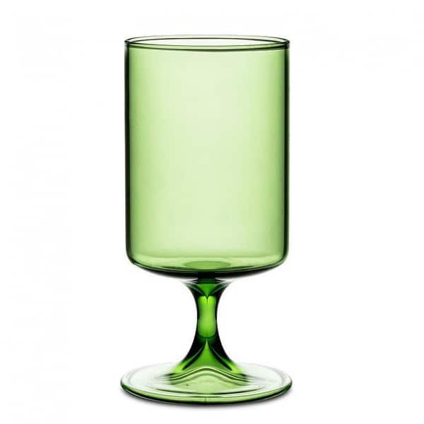 slide 2 of 2, Green Short Stem All Purpose Glass
