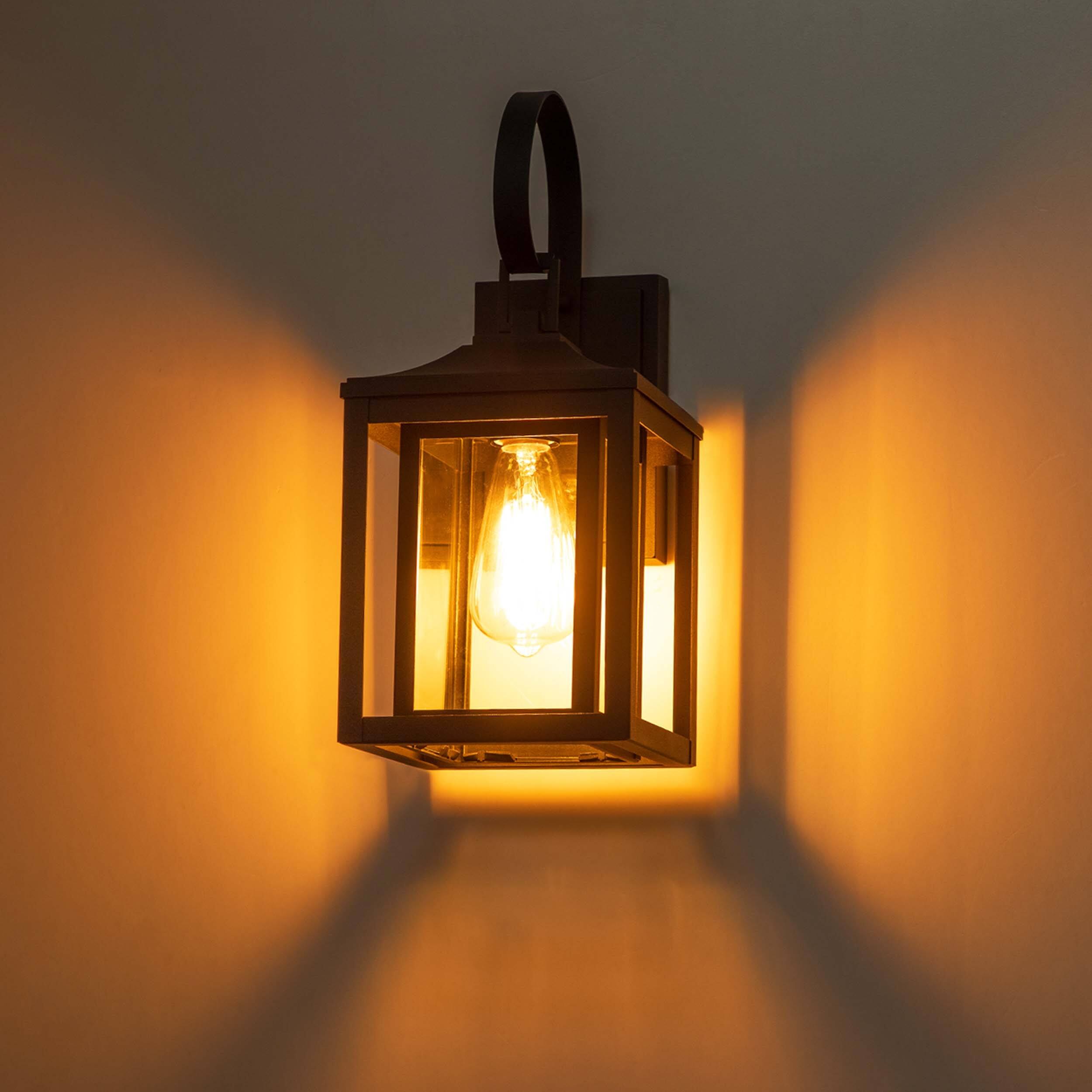 1Light Modern Industrial Outdoor Waterproof Glass Wall Sconce 6.6"W