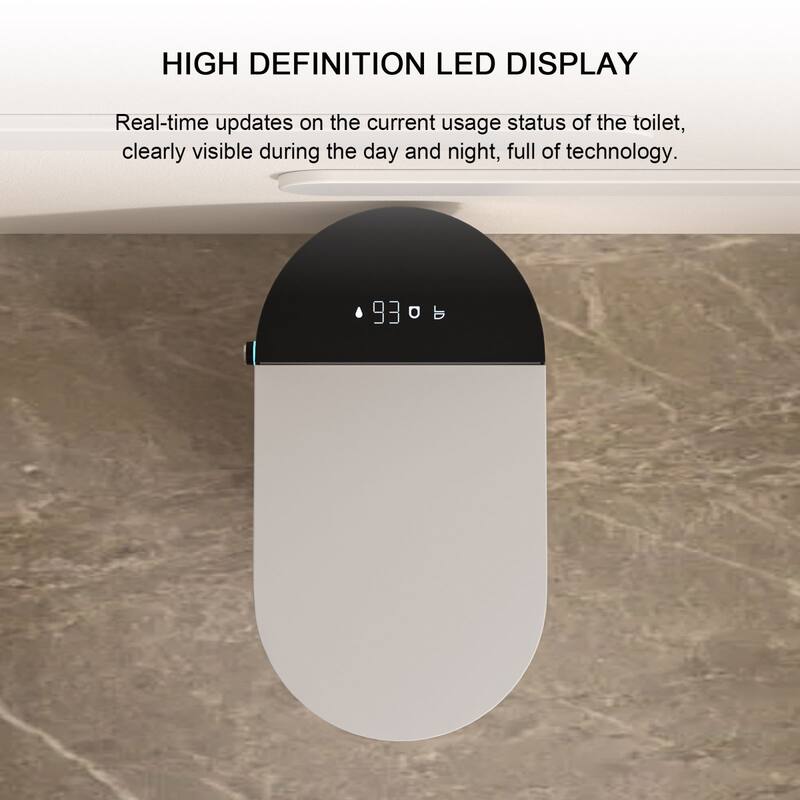 1-Piece 1.28 GPF Auto Single Flush Elongated Bidet Toilet Smart Toilet in White