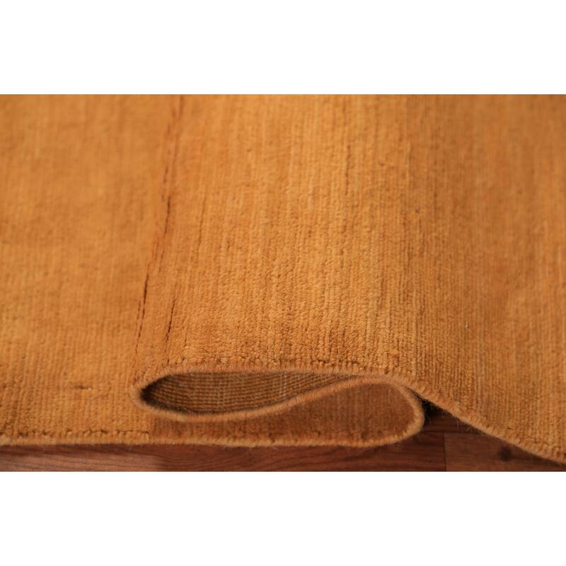 Gabbeh Modern Rug Handmade Yellow Wool Carpet - 2'9" x 3'11"