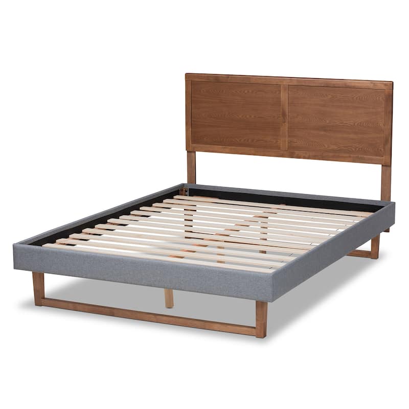Carson Carrington Inglerud Upholstered Ash Walnut Wood Platform Bed
