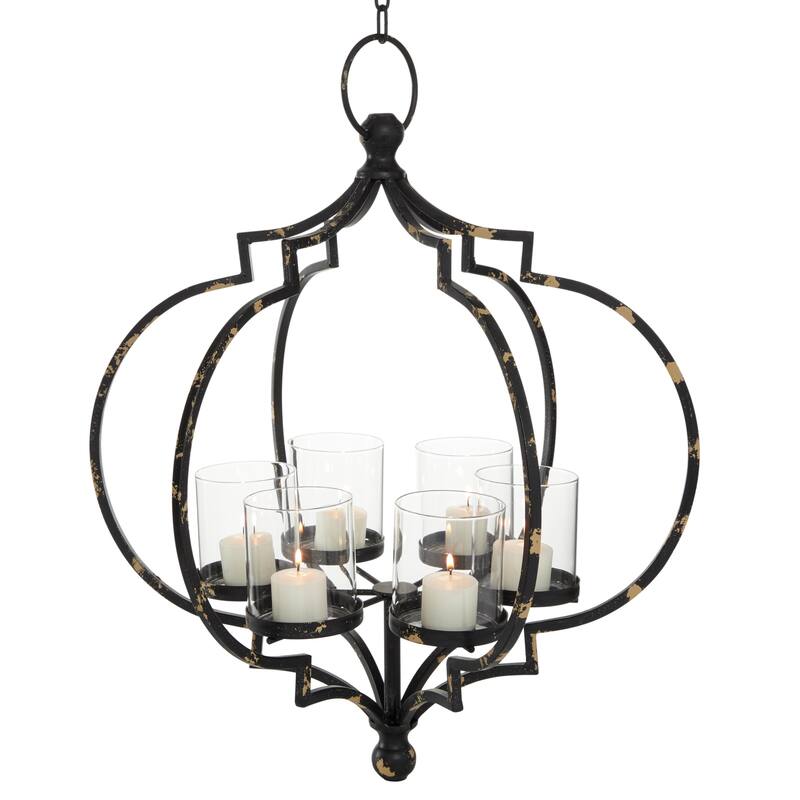 Elegant Decorative Metal Hanging Candelabra - Black or White