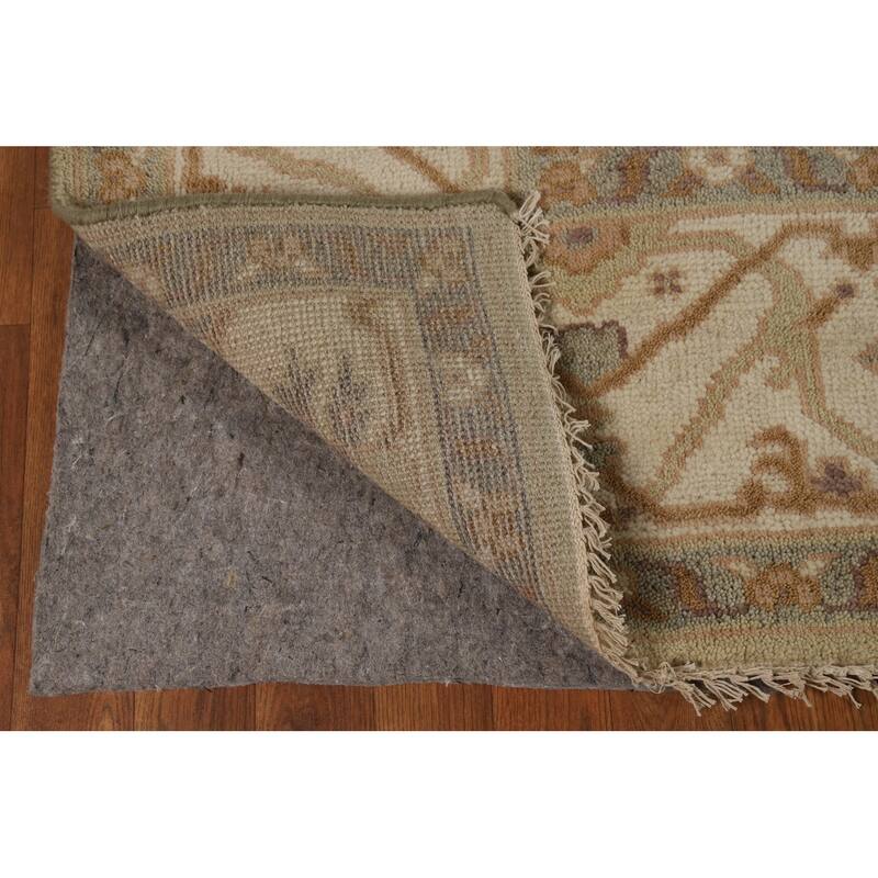 Light Green Oushak Indian Rug Hand-Knotted Wool Carpet - 7'9"x 9'8"