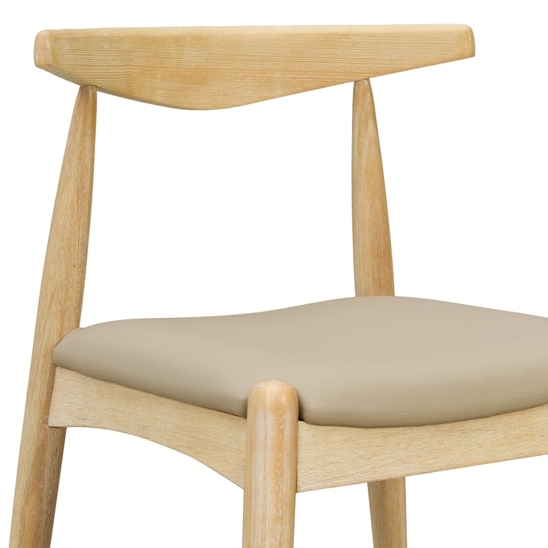 Christopher Knight Home - Walden Vintage Solid Wood Upholstered Dining Chair Set of 2 with Ergonomic Backrest