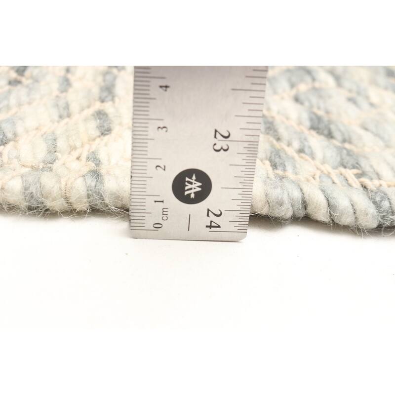 ECARPETGALLERY Braid weave Sienna Grey Wool Rug - 5'1 x 7'6