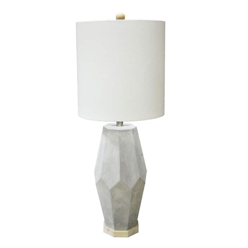 Pacifica Cement and Wood Table Lamp with Shade