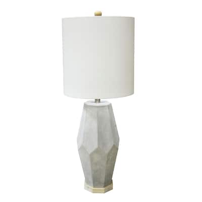 Pacifica Cement and Wood Table Lamp with Shade